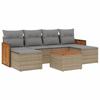 VidaXL Salon de Jardin avec Coussins 7 pcs, Canapés de Patio, Ensemble de Meubles, Mobilier de Terrasse Extérieur, Beige 3260309