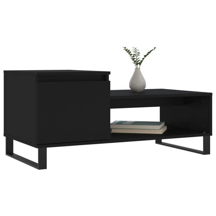 VidaXL Table basse Noir 100x50x45 cm Bois d'ingénierie 830837