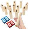 Heizi Wood Throw Game Mini Scoreboard Set for Boccia, Outdoor Camping, and Kids' Parties (Wooden Game)