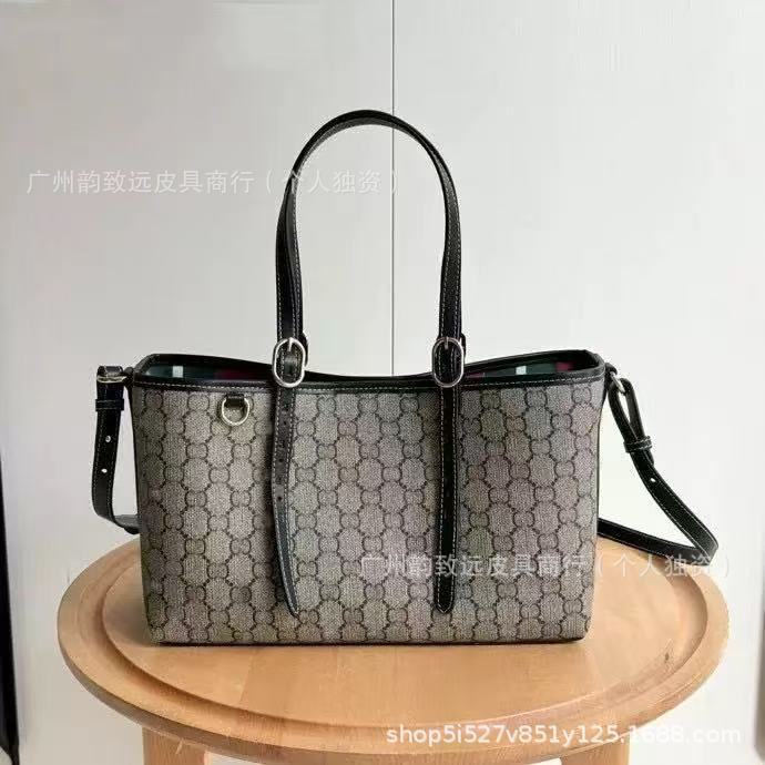 Niche light luxury ophidia inspired design, full of printed magnetic buckle single shoulder crossbody bucket bag simple