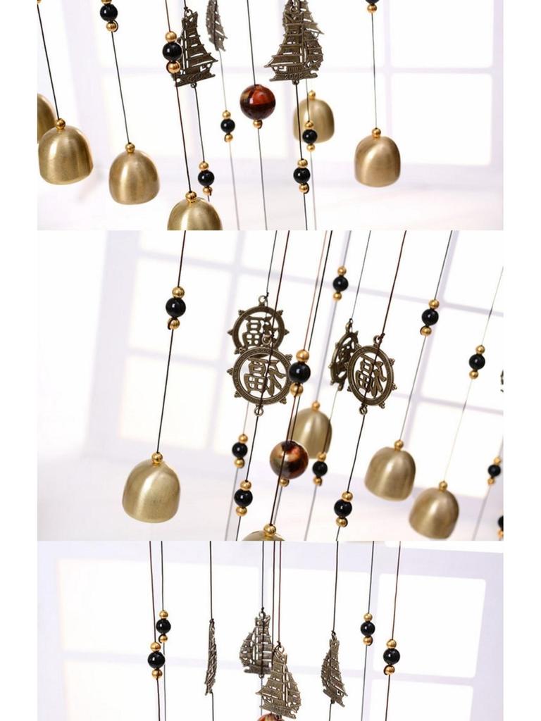 Retro Copper Wind Chime Blessings - Smooth Sailing Ornament for Door, Window or Gift