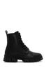 Women Modern Stylish Fashion Women Black Lace-Up Zipper Detailed Combat Boots