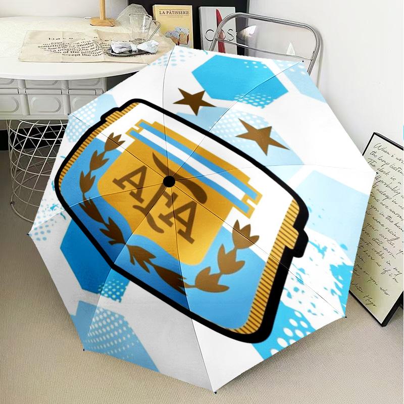 1PC Argentina Football club Printed Umbrella Folding umbrella, automatic umbrella 8-Frame for Travel, camping Fan gifts Christmas Gifts
