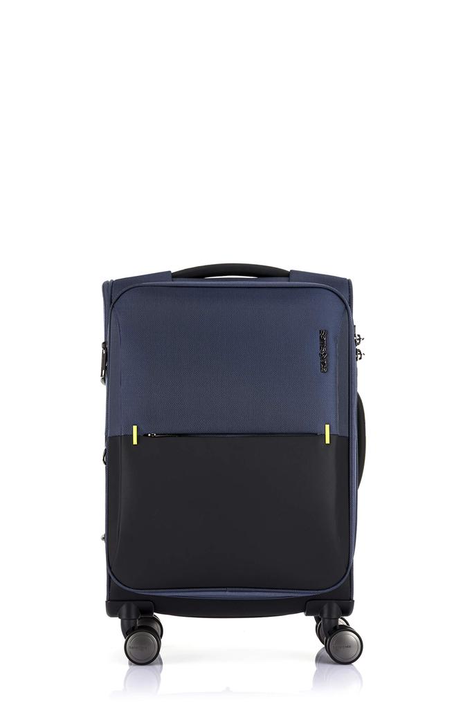 Чемодан-переноска STRARIUM Spinner 55 36 л 55 см Расширяемый размер S Можно брать с собой на борт ночью Мягкий чехол Легкий Гарантия включена 3 кг Темно-синий