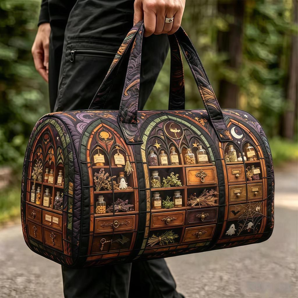 3D Gothic Stained Glass Print Halloween Gym Bag - Multi-functional Travel Bag
