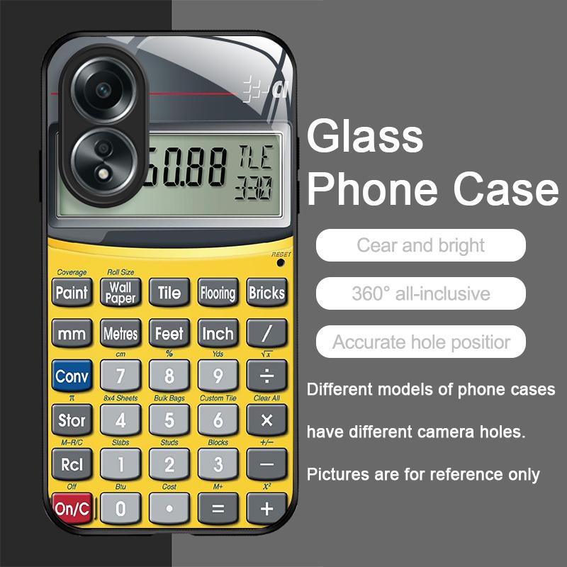 Забавный чехол для телефона из закаленного стекла с рисунком калькулятора для OPPO Realme 13 Pro Plus 12 11 10 9i C55 X7 GT Neo 2 3T Жесткий чехол