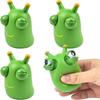 4 Pieces Stress Relief Toys, Worm Squeeze Toy, Grass Worm Squeeze Toy, Jumping Eye Squeeze Toys, Relieve Anxiety for Kids and Adults