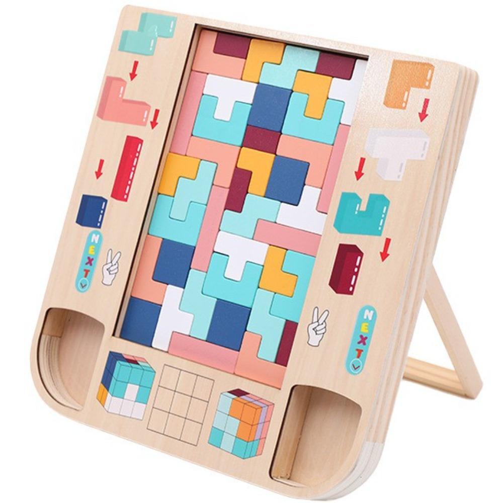 Wooden Puzzle Children Cartoon Forest Animals Tetris Large Building Block Three-dimensional Puzzle Parent-child Toy