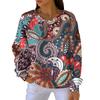 Women's Fashion Casual Gradient Vintage Print Pullover Sports Long-Sleeve Top