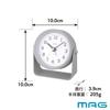MAG Alarm Clock Table Clock Cute Stylish Interior Analog Silent Continuous Second Hand Electronic Sound Snooze Light Gray Monaca Noah Precision T-778A
