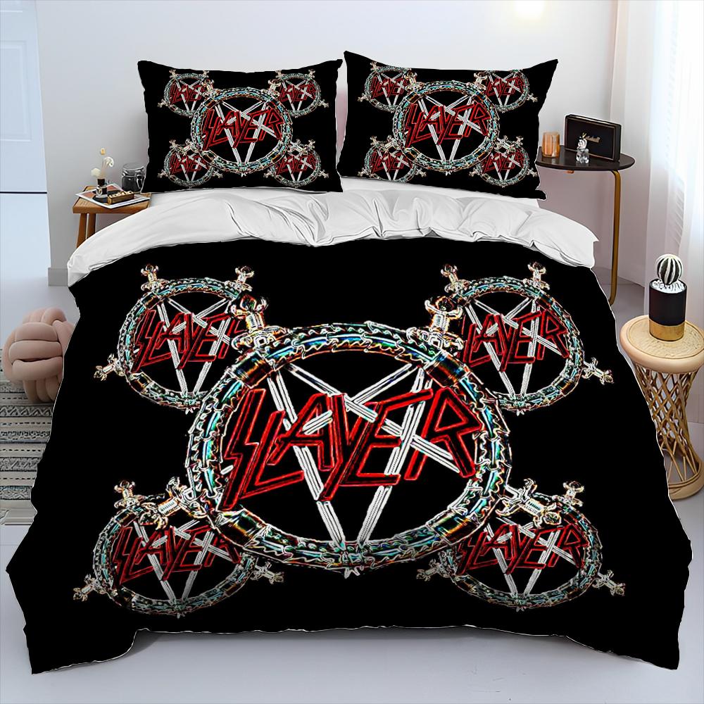 Slayer Heavy Metal Band Music Одеяло Постельное белье, пододеяльник Постельный комплект Одеяло Чехол Наволочка, King Queen Size Постельное белье Детский