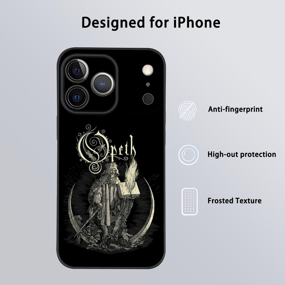 Чехол для телефона OPETH Metal Rock для iPhone 17 16 15 14 13 12 11 Pro Max Plus Mini Черный Матовый Мягкий Силиконовый Чехол Funda