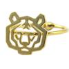 [P5878] - Handmade 'Origami' Ring (tiger) Gold - 13x11 Mm