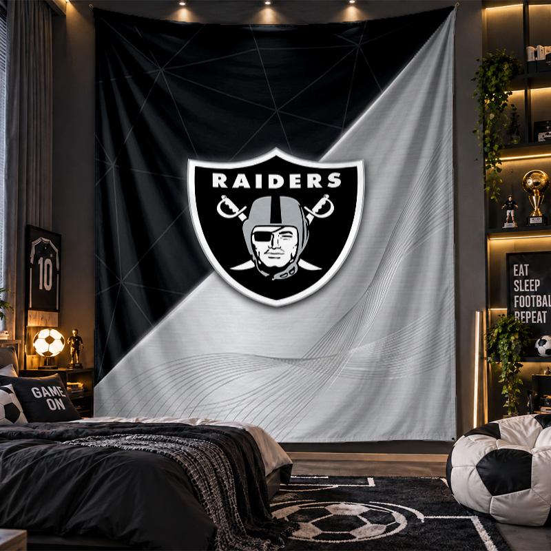Wall Hanging Tapestry Las Vegas Raiders Print Cloth for Living Room Bedroom Home Decor