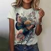 Women's T-Shirt Butterfly Graphic Print Summer Short Sleeve Casual Tops Street Fashion O Neck T-Shirt 2025 Female Clothing
