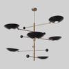 Stilnovo Style Six Matte Black Shade Sputnik Ceiling Pendant Light Fixture Sputnik