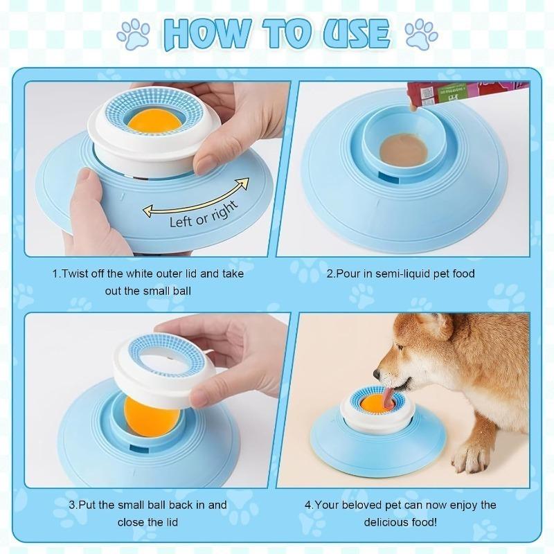 Lick Ball Dog, Lick Toy Dog for Liquid Food, Lick Sphere for Pets with Roll Ball, Dog Lick Ball for Liquid Food, Slow Feeder Lick Bowl for Dogs