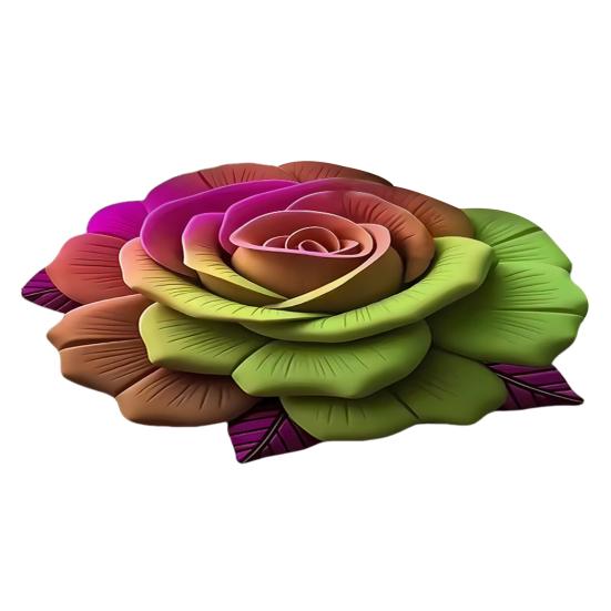 3D Visual Flower Rug Absorbent Floral Floor Mat with Anti-Slip Bottom Decorative Living Room Area Rug for Bedroom Bathroom Entryway