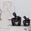 Abstract Couples Embrace Statue Ceramic Miniatures Figurine People Love Sculpture  Home