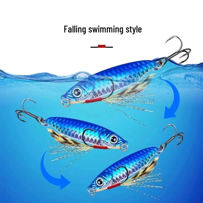 Универсальная металлическая джиг-приманка «Рыбья чешуя» для судака и сома - Пресная и морская вода, Дальний заброс и Игра на падении