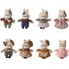 Rabbit Family Bunny Keychain with Clothes Plush Rabbit Key Ring  Car Key Chain