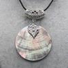 Ожерелье с круглой ракушкой из натуральных ракушек, кулон из перламутра с кожаной веревочной цепочкой, ожерелья для женщин и мужчин, качественные ювелирные изделия, колье, подарки