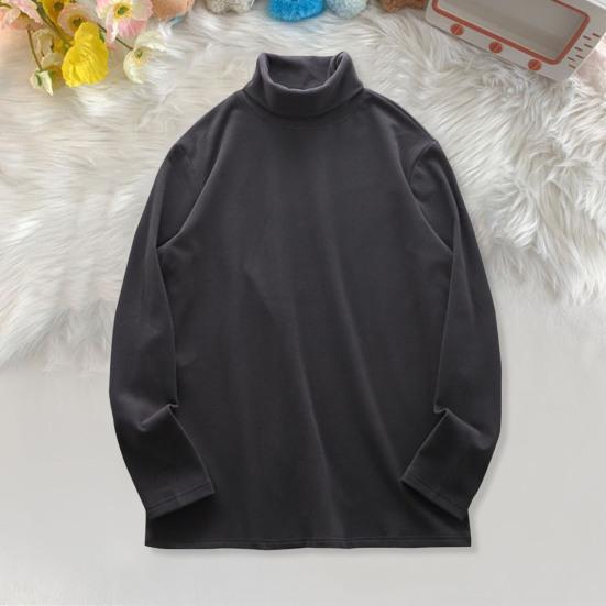 Мужская футболка с высоким воротником, двухсторонний немецкий бархат, однотонный эластичный свитер средней длины, многослойный топ для зимы и осени