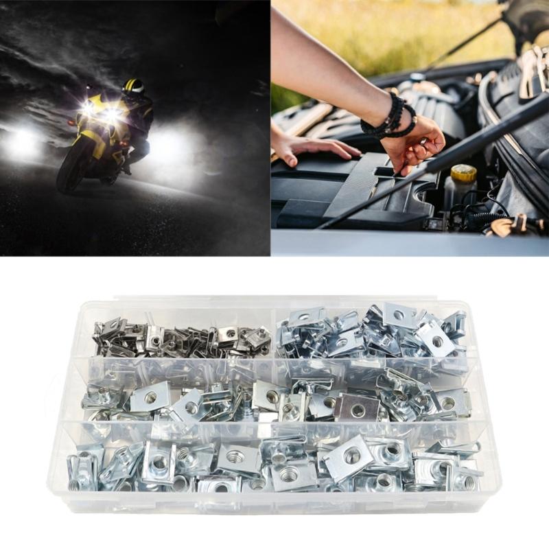 Car Fixed Self-tapping Screw Metal U-Type For Fender-Bumper Leaf Board Auto Interior Trim Panel Fastener-Metal Clip 160x