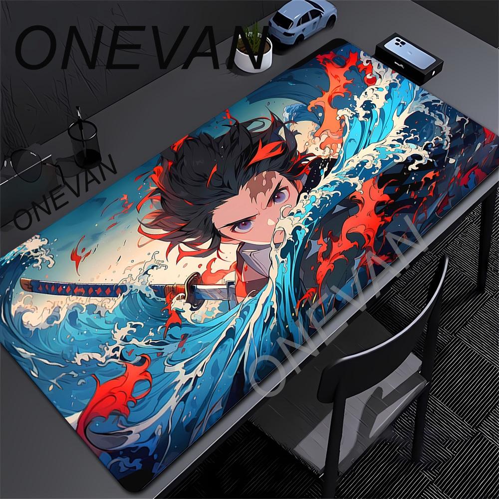 Mouse Pad Rubber Mat Anime Demon Slayer Gaming Deskmat Keyboard Pads Cartoon Cute Mousepad Kawaii Pc Accessories Mouse Mats Xxl