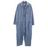 90s Old Herringbone Long Sleeve Work All-in-One Jumpsuit L Navy Men's Used