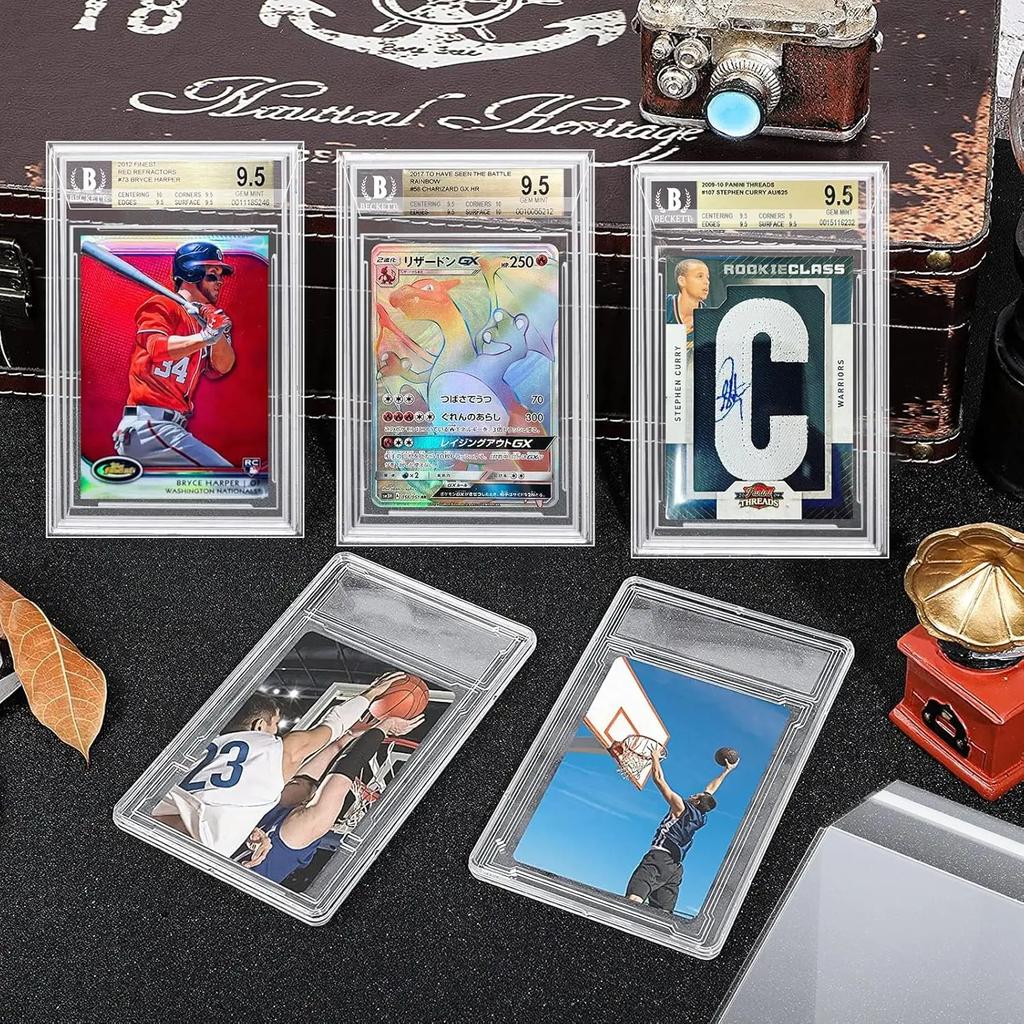 100Pcs Card Sleeves Graded Card Sleeves Resealable Sleeves For Psa Bgs Card Slabs Pro Collector Baseball Football Gaming Sports