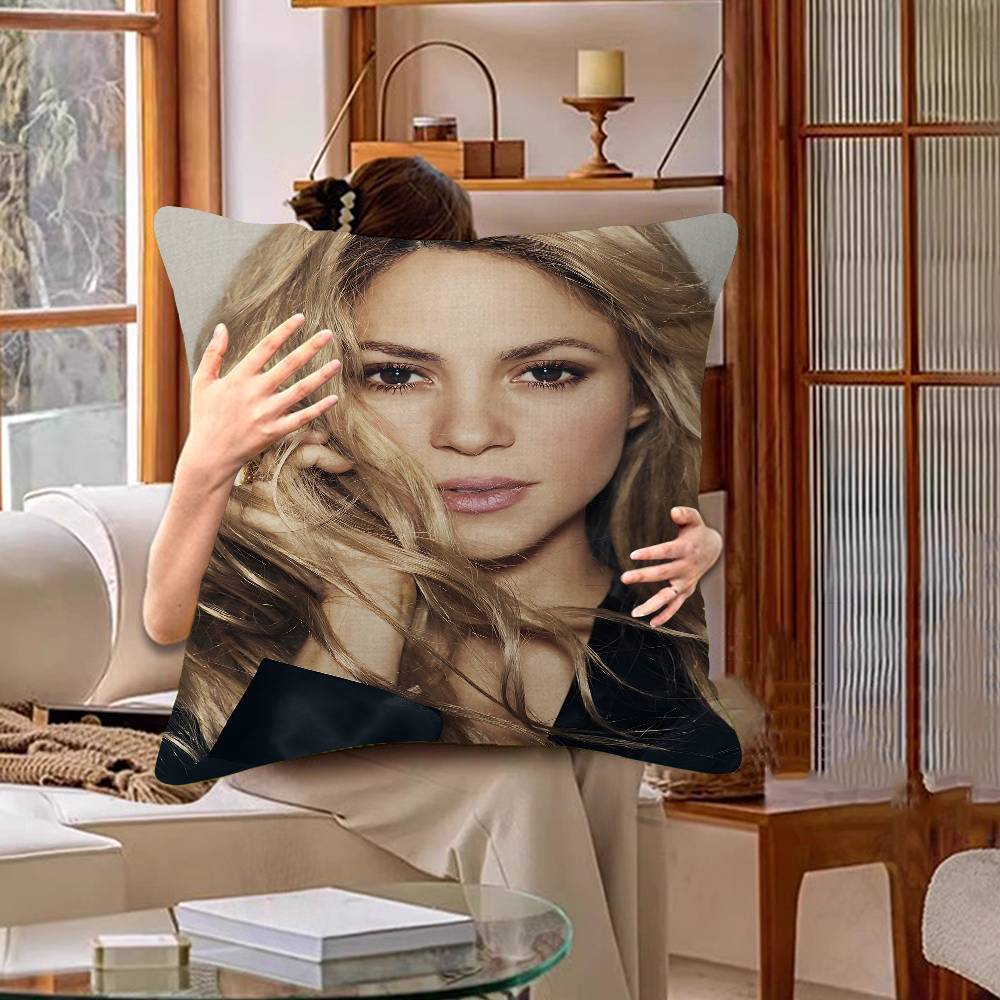 Singer S-Shakira Pillow Covers Cartoon Sofa Decorative Home Double-Sided Printing Short Plush Cute Cushion Cover