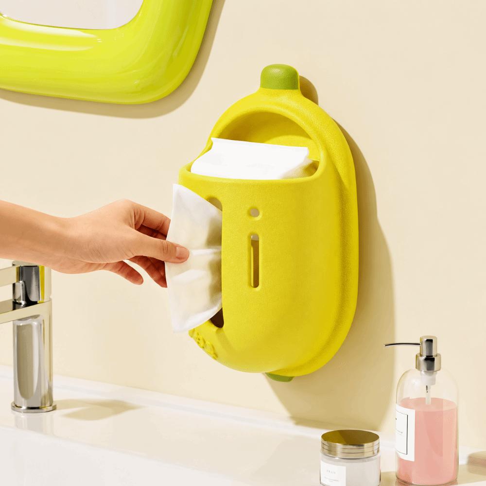 Decorative Banana Suction Cup Tissue Box Large Capacity Napkin Storage Box for Kitchen
