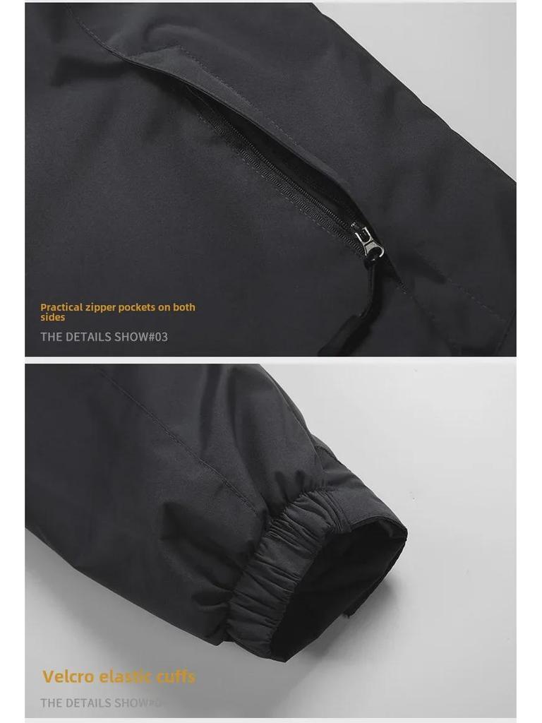 Мужская повседневная ветрозащитная куртка из утолщенного бархата и хлопка — большой размер, теплая для осени и зимы