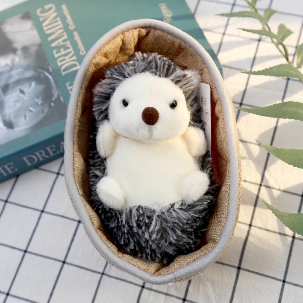 Hedgehog Panda Sleeping Basket Baby Toys Imitation Animal Animals Basket Plush Toys  Pet Doll