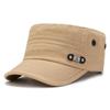 Men's Adjustable Sun Hat Military Cap Spring Autumn Casual Short Brim Washed Solid Color Flat Cap with Sun Protection for Women.