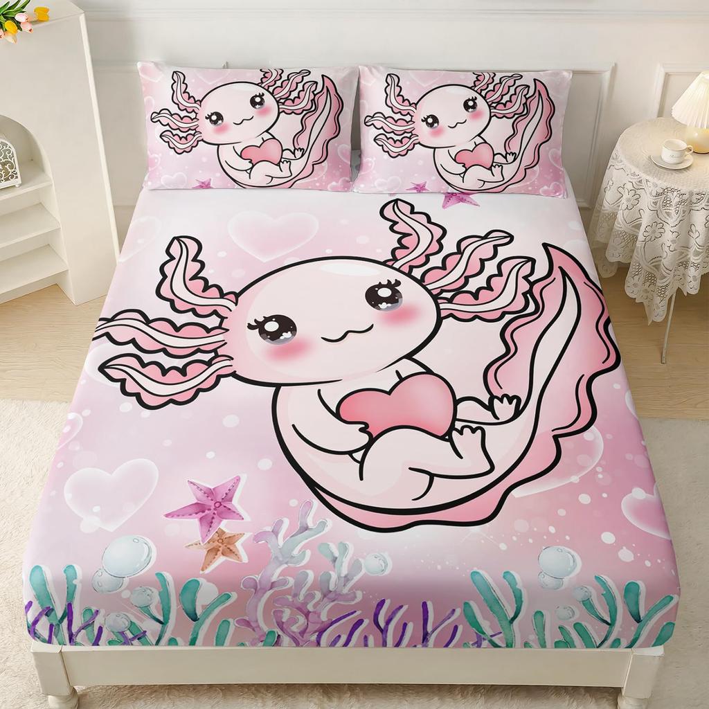 Постельный комплект из трех предметов с рисунком дельфинов и подводных существ, цифровая печать, для взрослых и детей