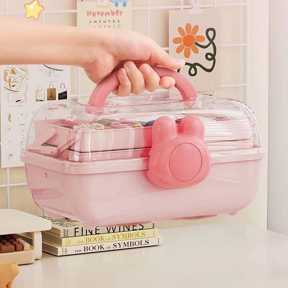 3-Layers Jewellery Box Waterproof Hair Accessories Organizer Portable Hairpin Storage Box