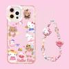 Мультяшный браслет Hello Kitty Чехол-цепочка Для Iphone 17 16 Pro Max 17 Air 15 14 12 13 11 Pro Max X13 Mini 16e 15 Plus Прозрачный чехол