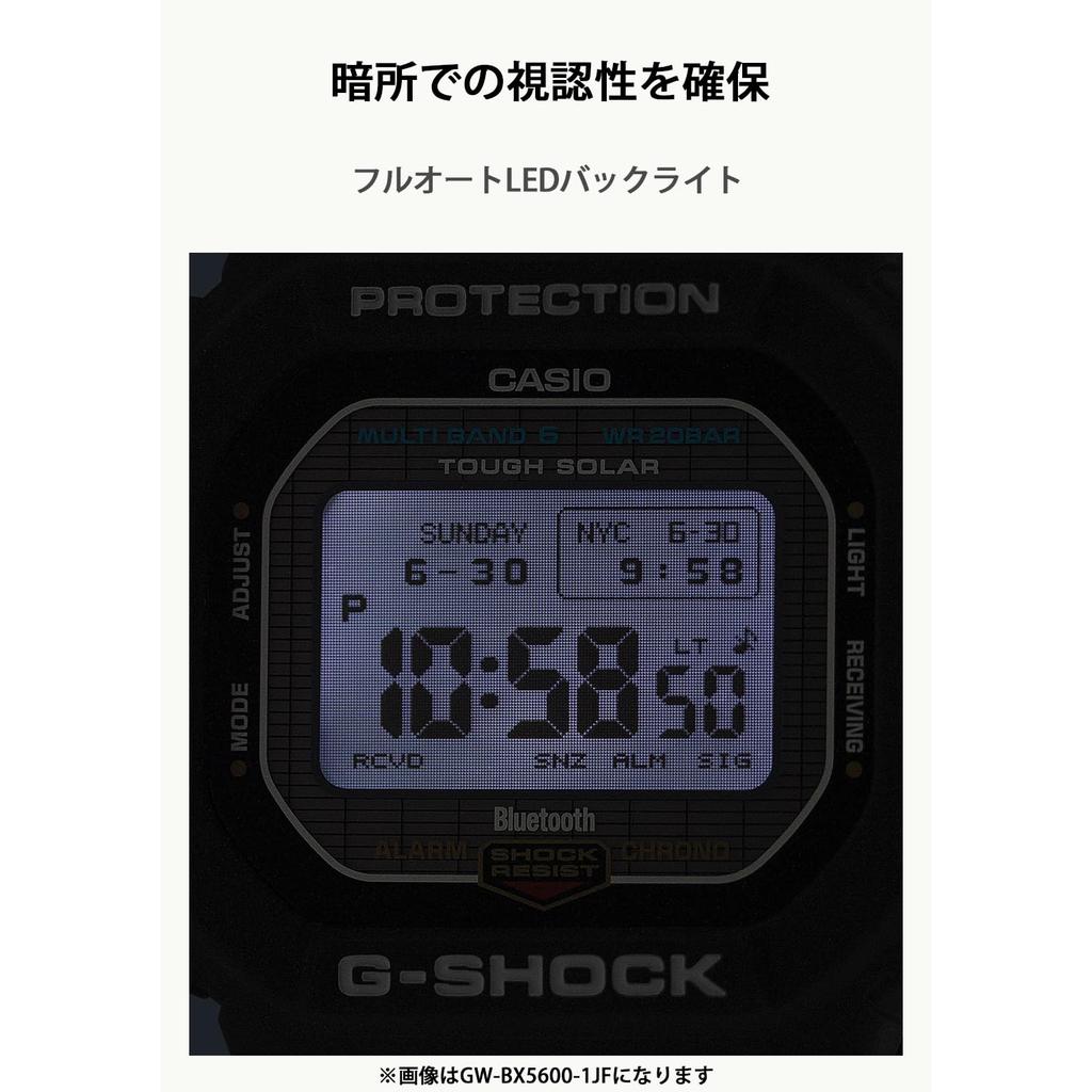 Casio Мужские часы G-Shock, Полностью черные, Экологичный материал, MIP LCD, Bluetooth, Радиоуправляемые, Питание от солнечной энергии, GW-BX5600-1A1JF, Оригинал из Японии