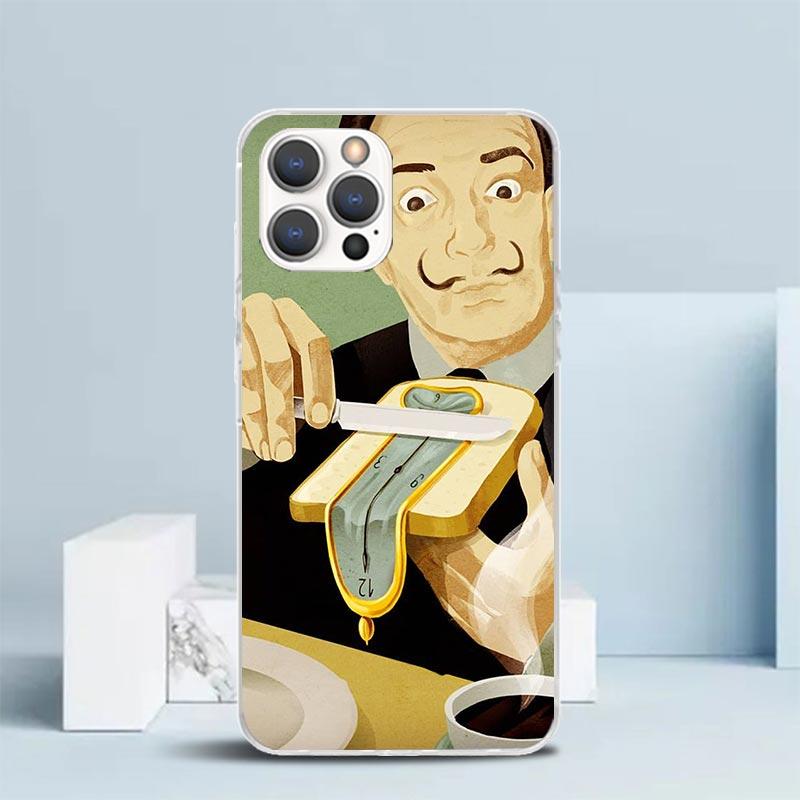 Салвадор Дали Искусство Мягкий Чехол для iPhone 16 17 Air 15 14 Pro Max 16E Чехол для Телефона 13 Mini 12 11 7 SE 8 Чехлы с Рисунком Подходящие 16 1