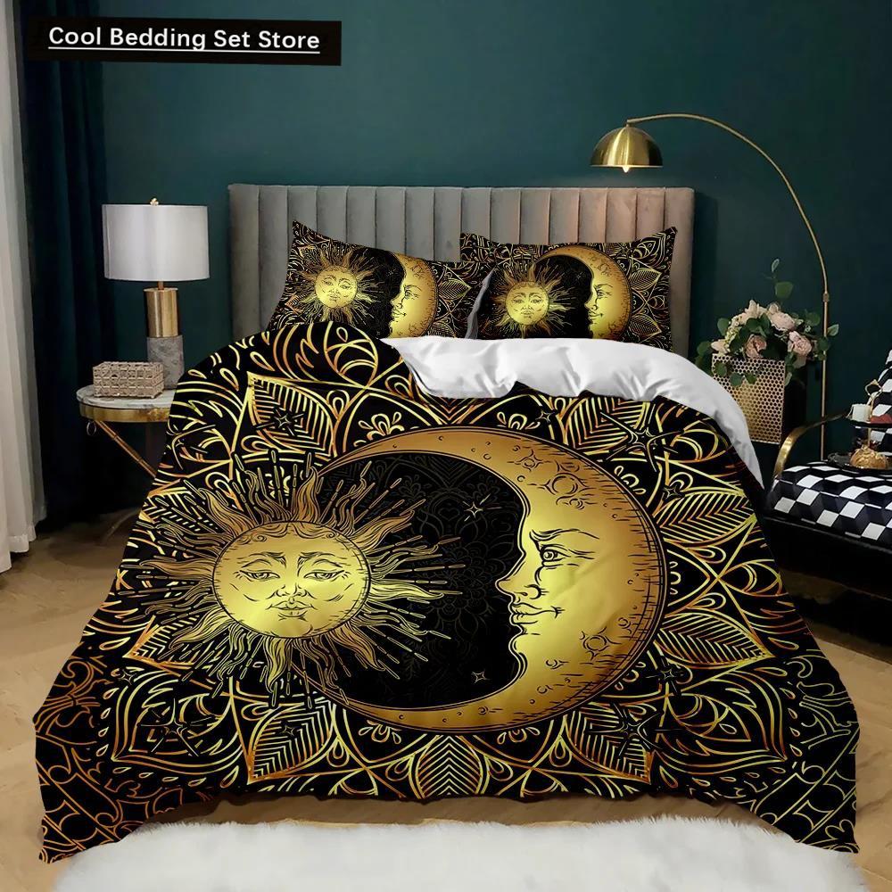 Комплект постельного белья в стиле бохо Golden Sun Twin, комплект постельного белья в стиле бохо для подростков и взрослых, двуспальный, размера Queen, размера King, полиэстеровый чехол-кровать