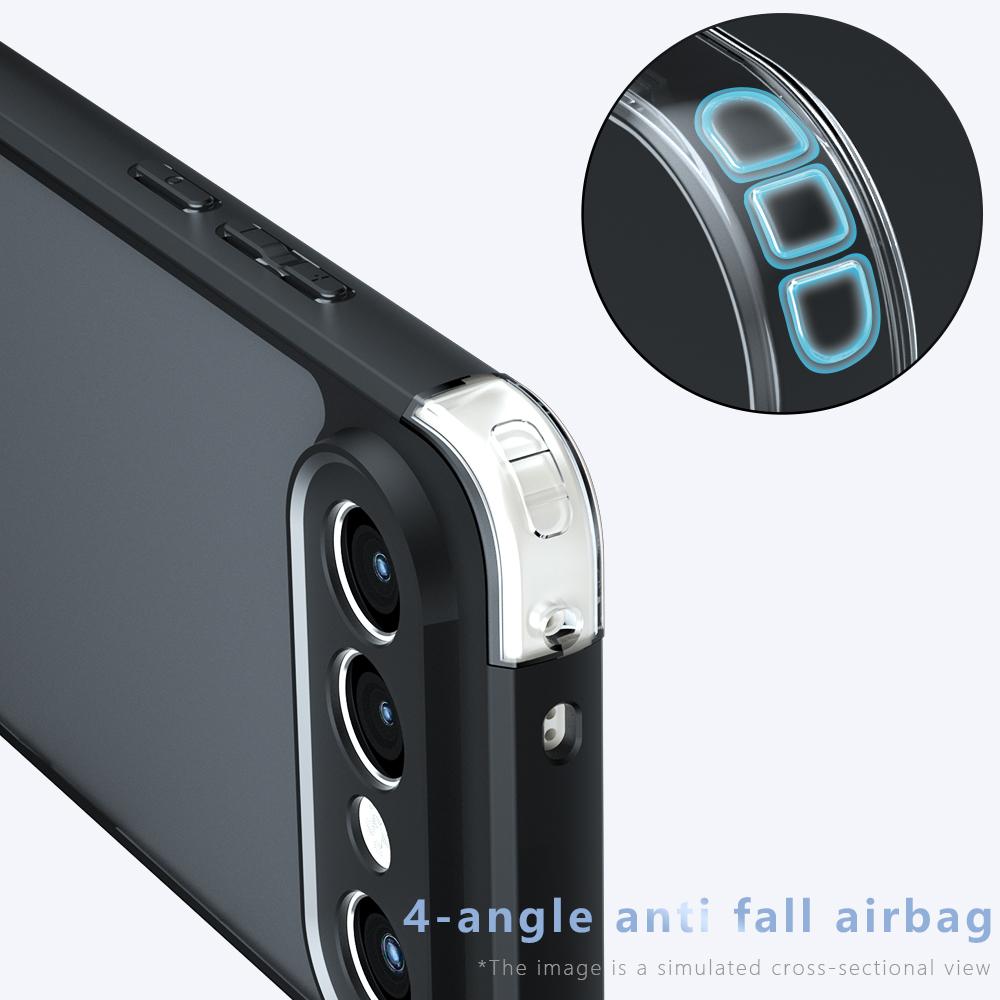 Чехол для Vivo X300 FE, приятный для кожи, матовый, frosted black, полупрозрачный, с подушками безопасности, не желтеющий, защита от отпечатков пальцев