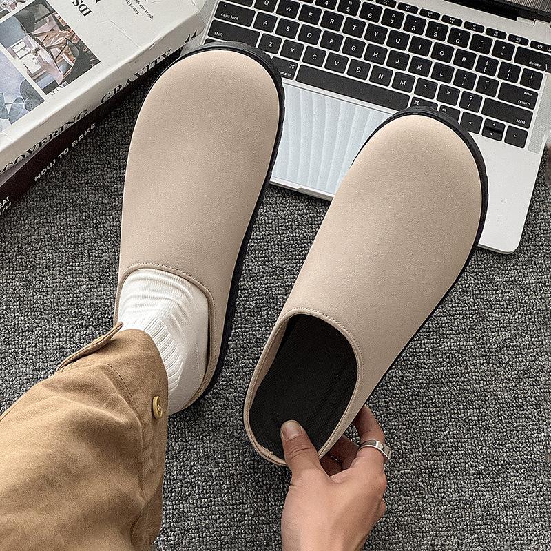 Новые мужские тапочки ниша манго голова низкий верх полу-шлепанцы ленивый человек одна педаль сумка голова шлепанцы мужские