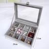 New Velvet Glass Ring Earring Jewelry Display Organizer Box Tray Holder Storage Case Amagi