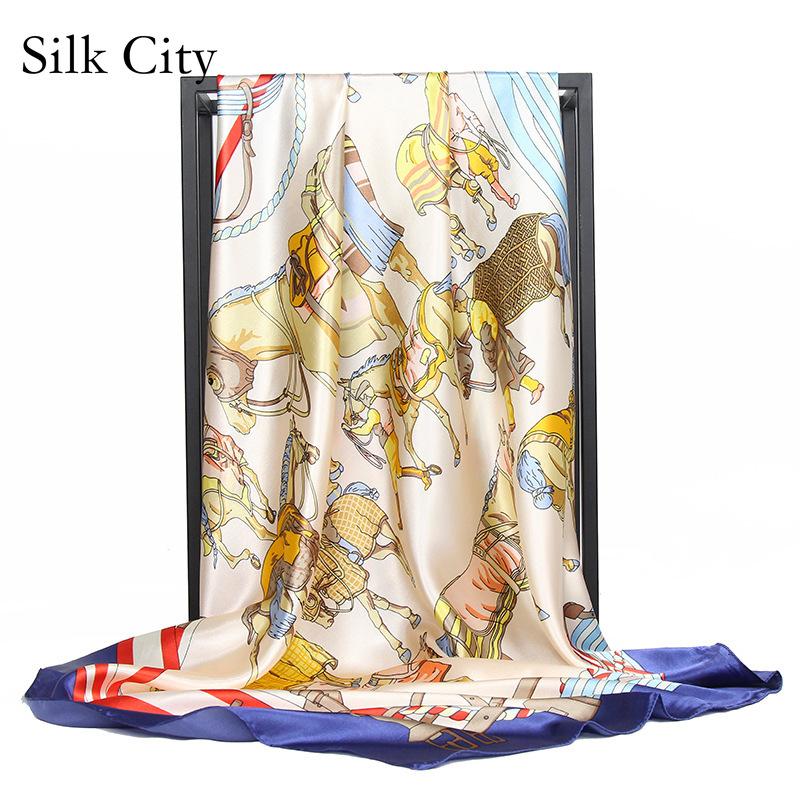 High-quality Luxurious Silk Scarves Headband Scarfs Neck Scarf For Women Chain Silk Scarf Women's Decorative Shawl