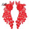 Sew on Lace Patches 2Pcs Embroidery Water-soluble Applique Dress for Wedding Floral 3D Fabric Decal Motif Sticker