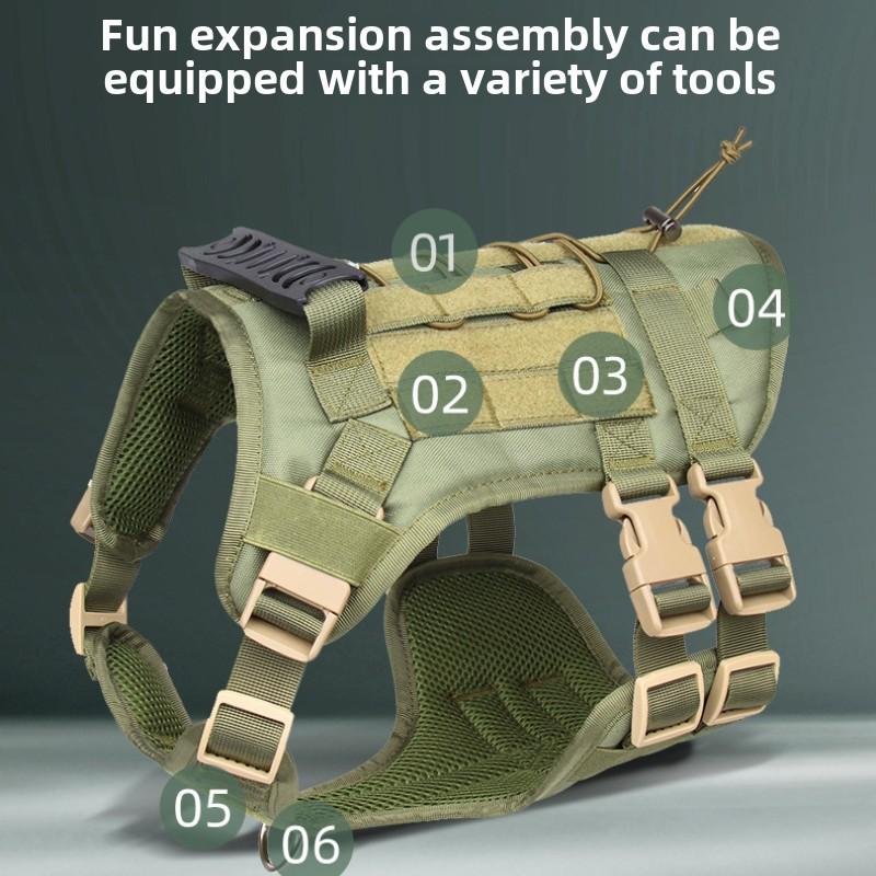 Тактический нагрудный ремень для больших собак, водонепроницаемый, взрывобезопасный, нагрудный ремень для троса, жилет для средних и больших рабочих собак