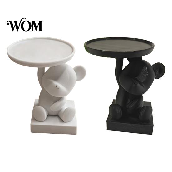 Solid Base Ornament 3D Printed Polar Bear Storage Tray, Cute Animal Ring Holder & Jewelry Dish, Home Desk Display Tray Minimalist Organizer
