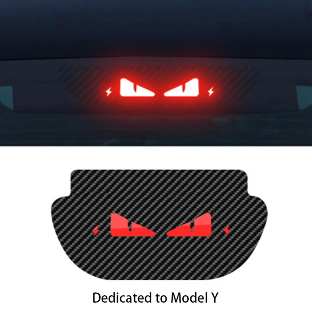 Принимаем индивидуальные наклейки для Tesla Model 3 Y Car High Mounted Brake Acrylic Projection Board Top Tail Light Emblem Halloween